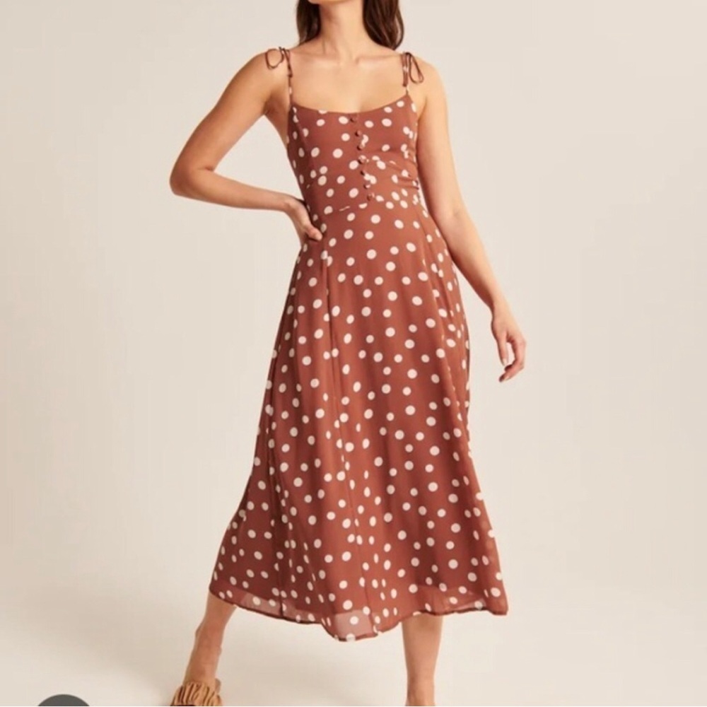 Abercrombie & Fitch Brown Polka Dot Sundress